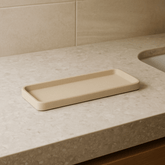 Bandeja Retangular em Poliresina Bege 26cm